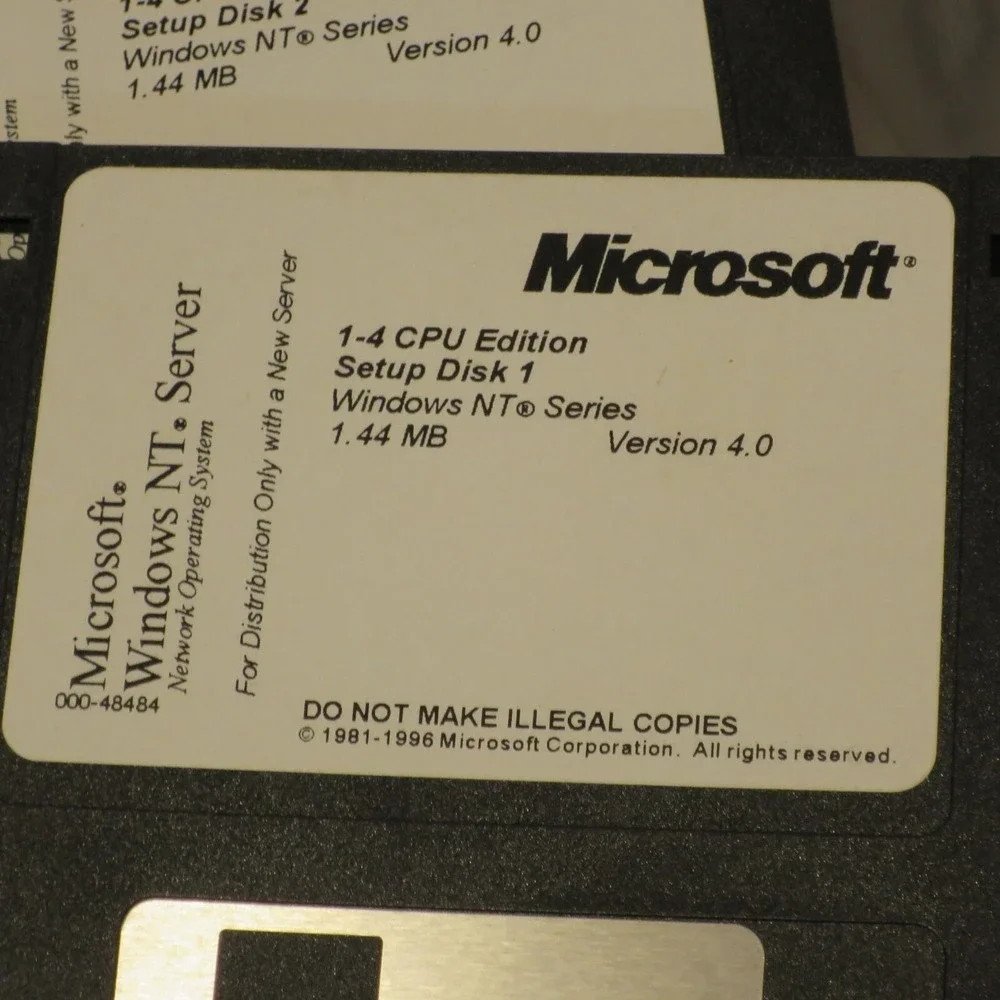 Microsoft Windows NT 4.0 Workstation 1-2 CPU Floppy Setup Disk Set (Tested) - 11